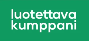 Luotettava kumppani logo. 